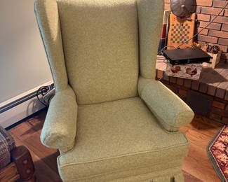 Matching pair of wingback chairs