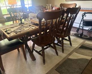 THOMASVILLE solid hardrock maple dining room table and 6chairs
