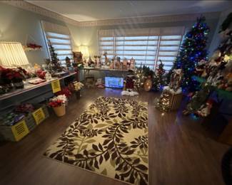 Christmas wonderland! Trees, figurines, houses, Santa’s and more