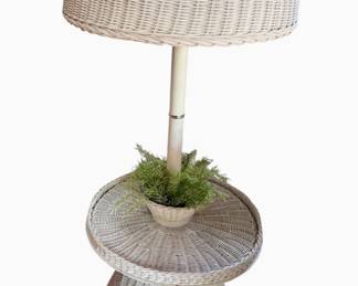 Wicker turtle lamp