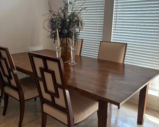 Red Oak Dining Table w 6 chairs