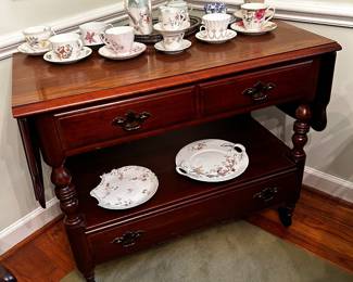 ETHAN ALLEN DROP LEAF SERVER.