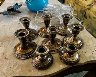 WEIGHTED STERLING CANDLESTICKS.