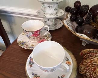 ENGLISH CUPS AND SAUCERS.