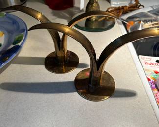 MID CENTURY SWEEDISH CANDLESTICKS.