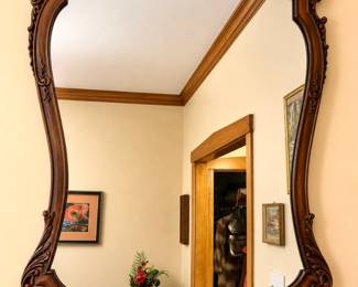 Ornately Carved Rococo Style Wall Mirror (Pair)