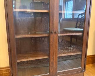Oak Glass-Door Bookcase
