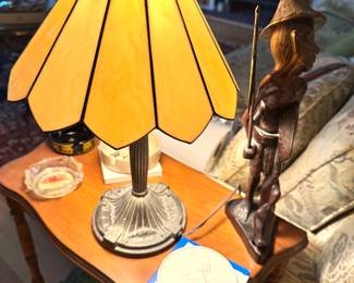 Tiffany Style Slag Glass Small Accent Table Lamp