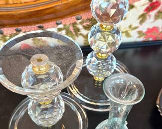 Faceted Crystal Candlestick (short), Faceted Crystal Candlestick (tall)