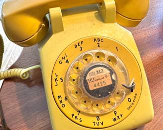 Western Electric Bell System Mustard Yellow Rotary Telephone