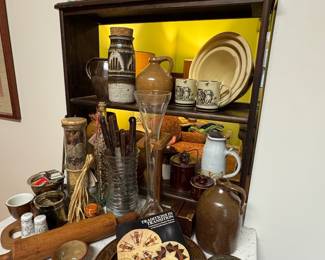 Stoneware Crocks, Studio Pottery, Dansk Mugs, Primitive Kitchenware & Country Farmhouse Décor Collection