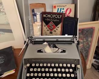 Vintage Monopoly Game • Kohner Hi-Q • Pirate Game • Classic Board Games ,Smith-Corona Sterling Portable Typewriter with Case