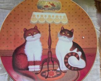 "Shall We" Collector Plate from "Purr-fect Places" Series by Charles Wysocki, Limited Edition