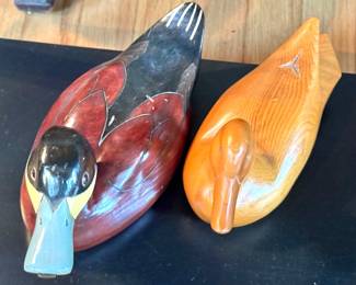 Decorative Hand-Carved Wooden Duck Decoys