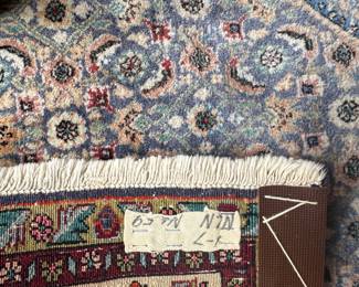 Persian hand knotted wool rug Blue with floral elements 8'x10'