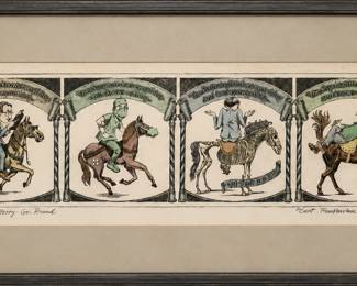 Curt Frankensteien “Medical Merry-Go-Round” Signed Limited Edition 10/100 Hand-Colored Print