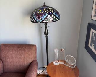 Tiffany Style Stained Glass Floral Floor Lamp