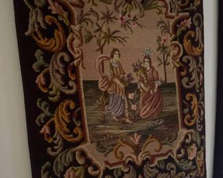 French Aubusson Style Needlepoint Tapestry Wall Hanging