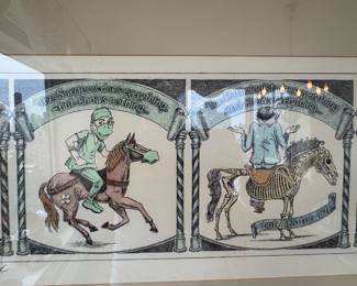 Curt Frankensteien “Medical Merry-Go-Round” Signed Limited Edition 10/100 Hand-Colored Print