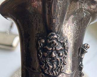 Ellis-Barker Silver Plate Ornate Coffee & Tea Service with Ivory-Tone Handles,