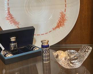 F.B. Rogers Silverplate Cobalt Blue S&P Shaker Set of 4