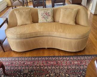 Hollywood Regency Curved Serpentine Sofa