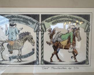 Curt Frankensteien “Medical Merry-Go-Round” Signed Limited Edition 10/100 Hand-Colored Print