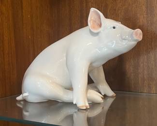 Royal Copenhagen Denmark Porcelain Pig Figurine Model 414, Designed by Erik Neilsen 1902