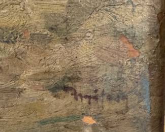 Sándor Nyilasy "Beszélgetök" Signed Early 20th Century European Oil Painting