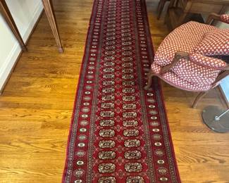 Bokhara hand knotted wool runner rug 10'-12'