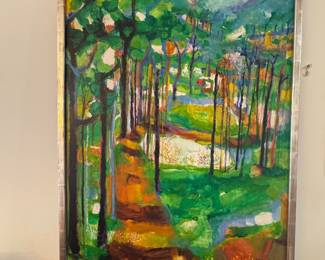 Signed Ronald Julius Christensen '66 "Spring Greens" Oil Painting