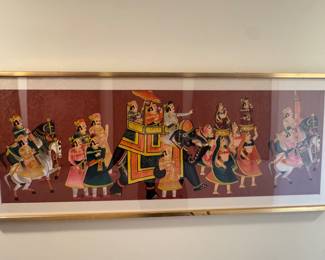 Indian Rajasthani Royal Procession Pichwai-Style Painting