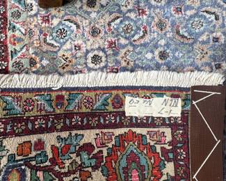  Persian hand knotted wool rug Blue with floral elements 8'x10'