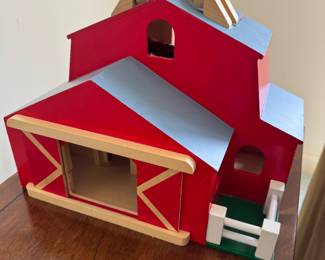 Hand Made Wood Doll Farm House