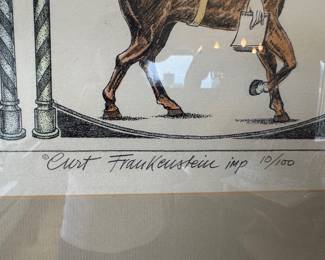 Curt Frankensteien “Medical Merry-Go-Round” Signed Limited Edition 10/100 Hand-Colored Print