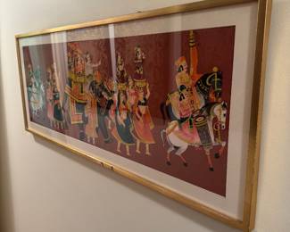 Indian Rajasthani Royal Procession Pichwai-Style Painting