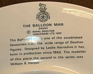 Royal Doulton "The Balloon Man" Embossed Relief Collector's Plate