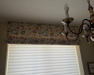 Custom Floral Fabric Roman Shade Window Valance