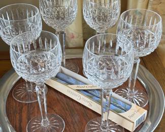 Waterford Crystal Cut Wine Goblets / Hock Glasses, Set of 6