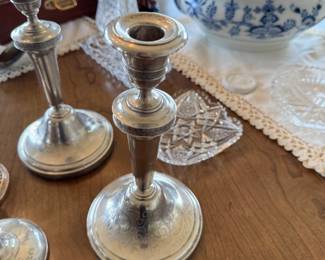 19th Century Austrian Josef Carl von Klinkosch Pair of Continental 800 Silver Candlesticks 265 Grams