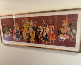 Indian Rajasthani Royal Procession Pichwai-Style Painting
