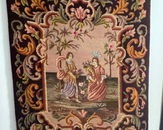 Aubusson-Style Needlepoint Tapestry Wall Hangings