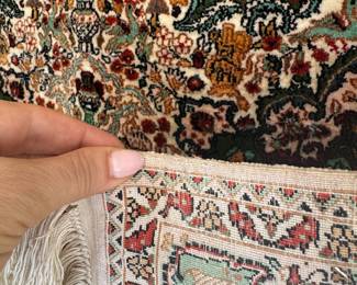 Persian-Style Medallion Pictorial Area Rug with Animal Motifs Silk