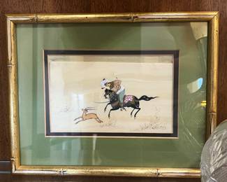 Persian-Style Horse & Gazelle Miniature Painting