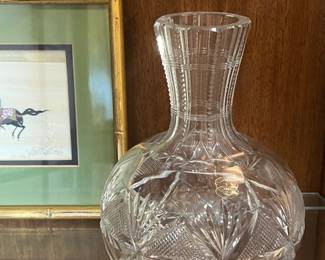American Brilliant Cut Crystal Wine Decanter