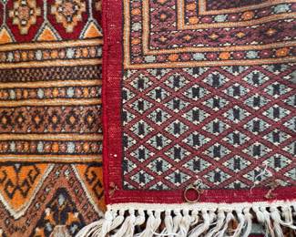 Persian Bokhara-Style Hand Knotted Wool Geometric Area Rug aprox. 9'x12'
