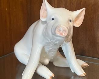 Royal Copenhagen Denmark Porcelain Pig Figurine Model 414, Designed by Erik Neilsen 1902