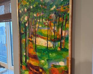 Signed Ronald Julius Christensen '66  "Spring Greens" Oil Painting