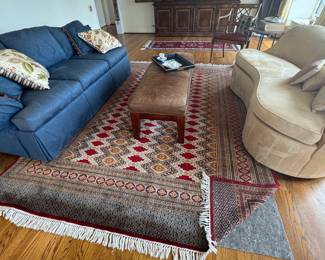 Persian Bokhara-Style Hand Knotted Wool Geometric Area Rug aprox. 9'x12'