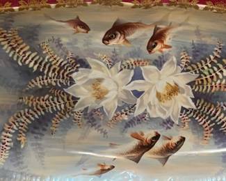 Wm. Guerin & Co. French Limoges Porcelain Hand-Painted Fish Serving Platter